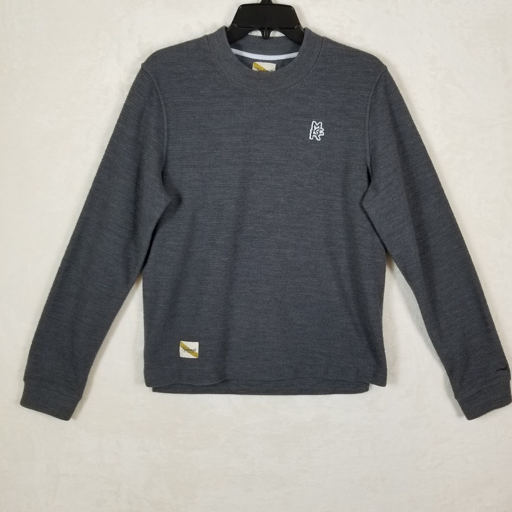 Tracksmith Downeaster Merino Wool Blend Running Pullover Mens Medium Gray MSR